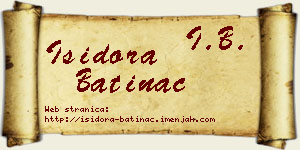Isidora Batinac vizit kartica